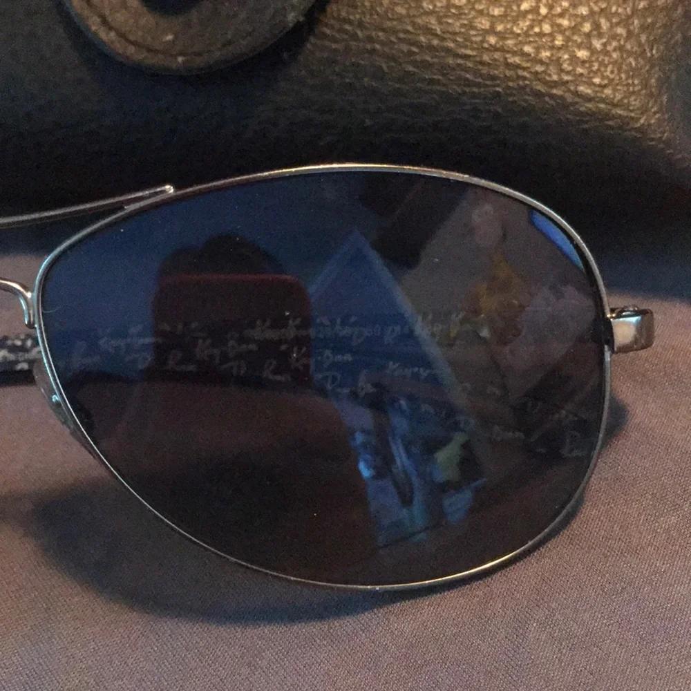 Ray-Ban Silver Frame Dark Gray Lenses Aviator Sunglasses